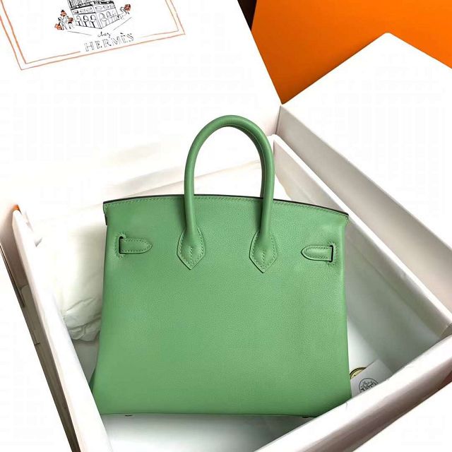 Hermes original swift leather birkin 25 bag H25-5 vert criquet