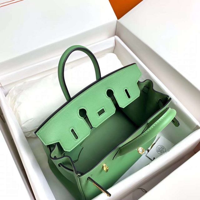 Hermes original swift leather birkin 25 bag H25-5 vert criquet