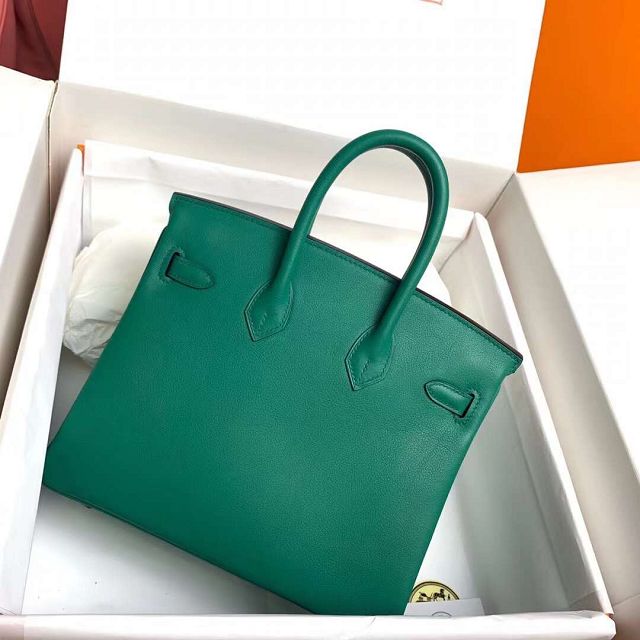 Hermes original swift leather birkin 25 bag H25-5 vert vertigo