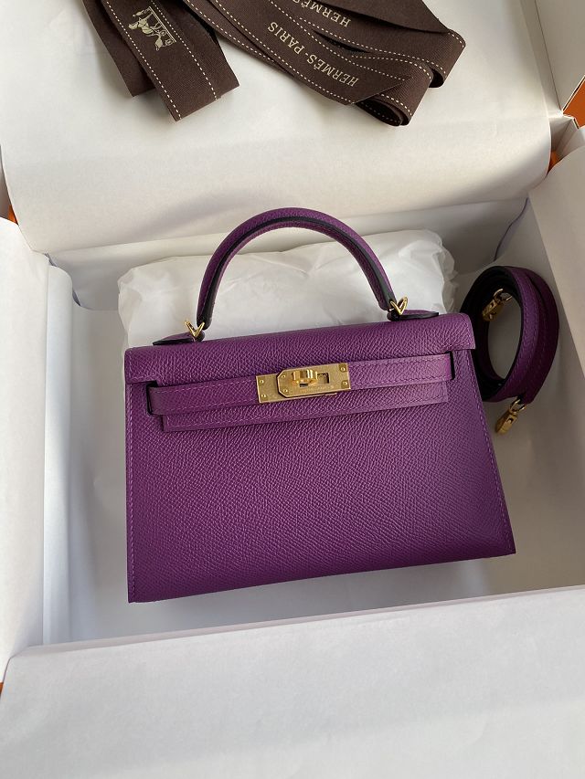 Hermes original epsom leather mini kelly 19 bag K0019 anemone