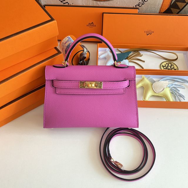 Hermes original epsom leather mini kelly 19 bag K0019 magnolia