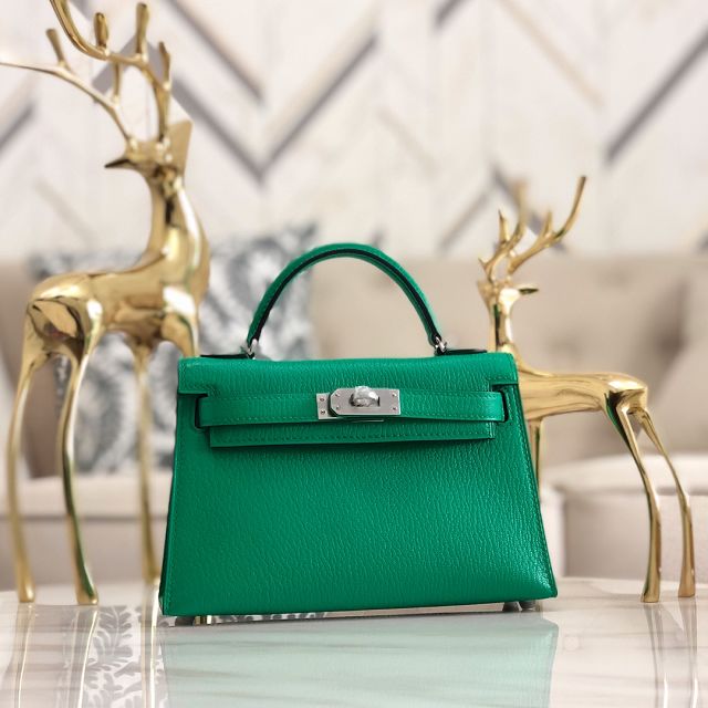 Hermes original goatskin mini kelly 19 bag KG0019 vert vertigo