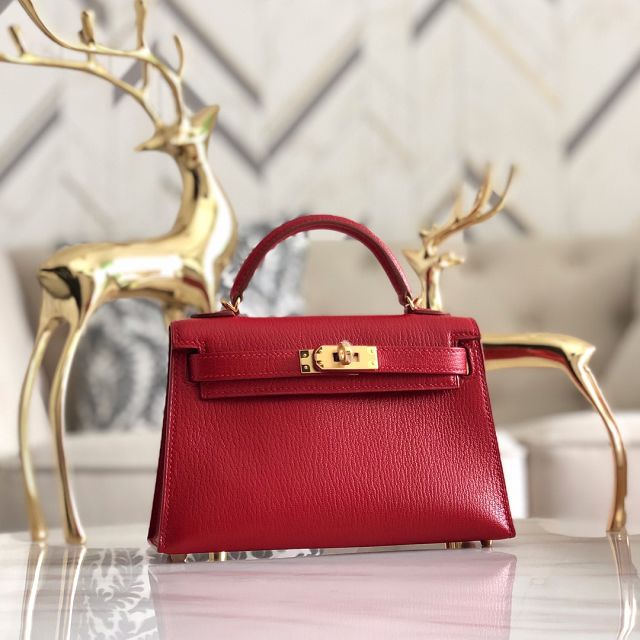 Hermes original goatskin mini kelly 19 bag KG0019 red