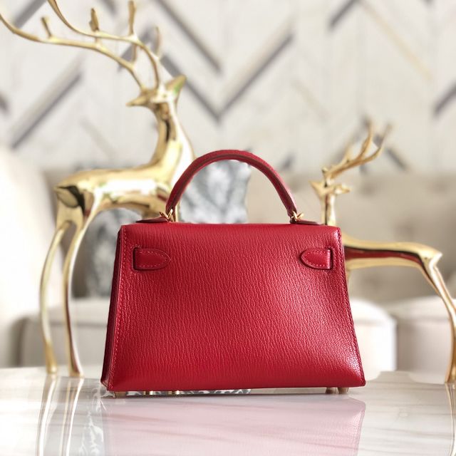 Hermes original goatskin mini kelly 19 bag KG0019 red