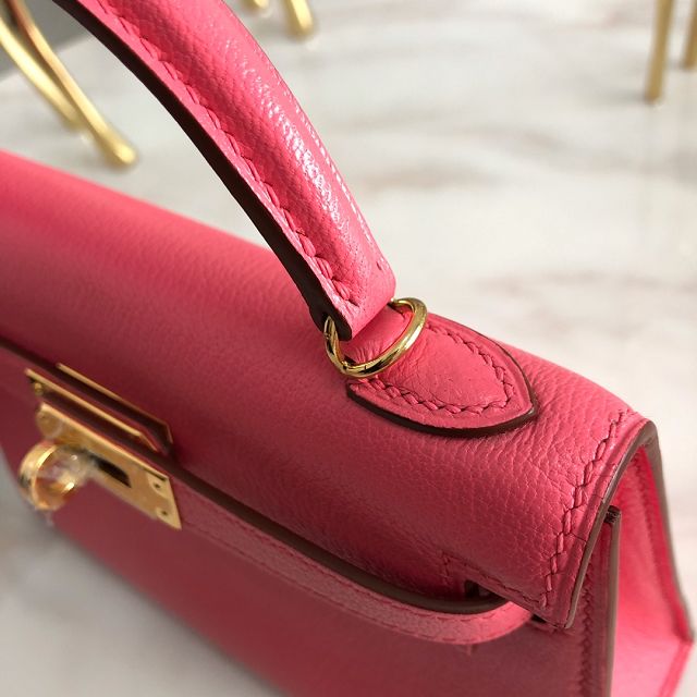 Hermes original goatskin mini kelly 19 bag KG0019 rose lipstick