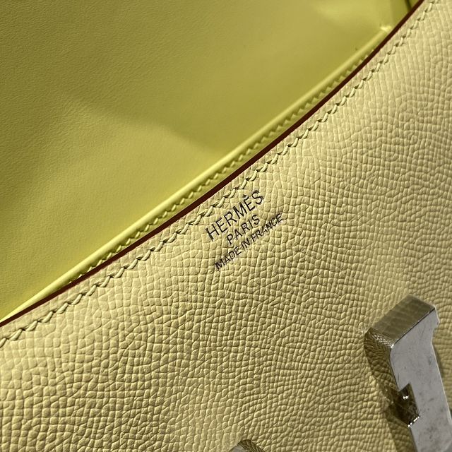 Hermes original epsom leather constance elan bag C024 jaune poussin