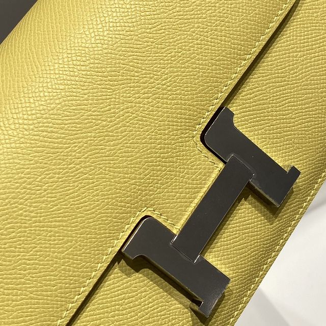 Hermes original epsom leather constance elan bag C024 lemon yellow