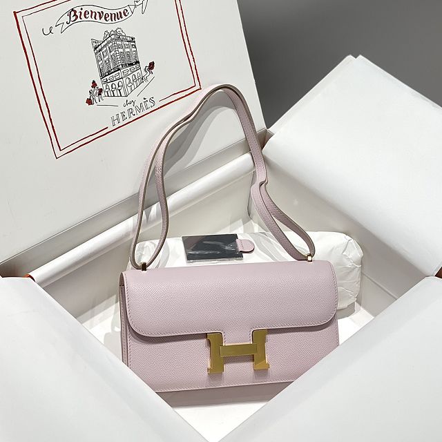 Hermes original epsom leather constance elan bag C024 mauve pale 