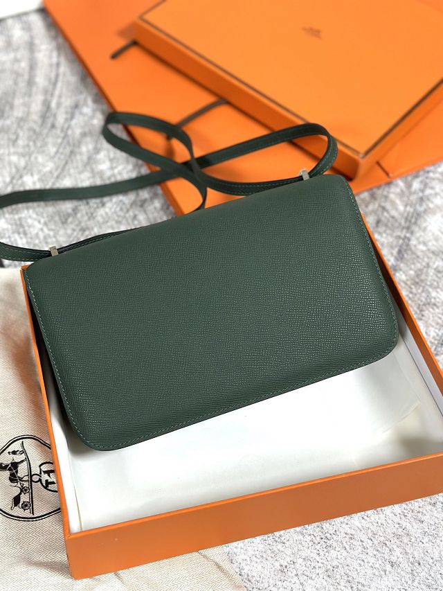 Hermes original epsom leather constance elan bag C024 vert anglais