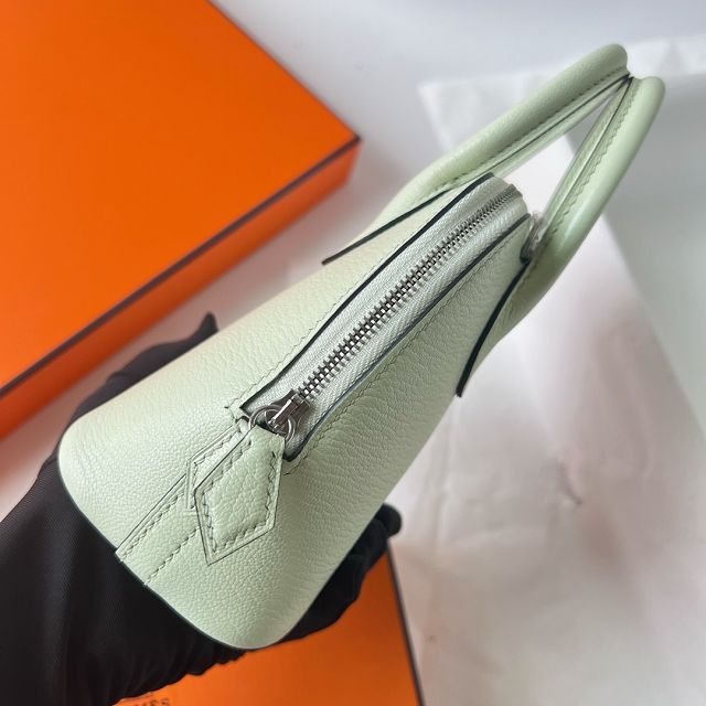 Hermes original chevre leather mini bolide bag H018 vert fizz