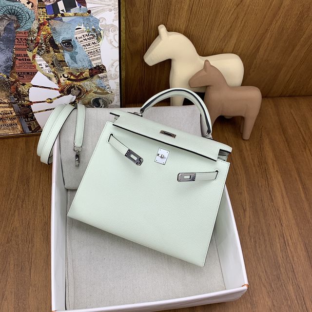 Hermes original epsom leather kelly 28 bag K28-2 vert fizz