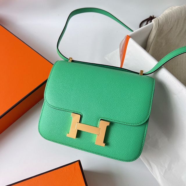 Hermes original epsom leather constance bag C23 vert comics