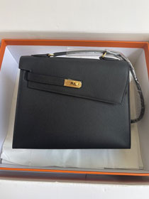 Hermes original epsom leather kelly sellier en desordre 20 KS0020 black