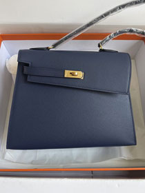 Hermes original epsom leather kelly sellier en desordre 25 KS0025 blue sapphire