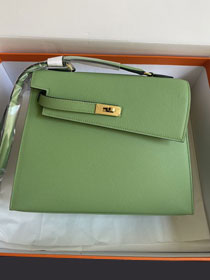 Hermes original epsom leather kelly sellier en desordre 25 KS0025 vert criquet