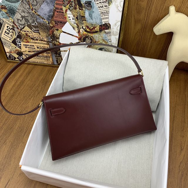 Hermes original box leather kelly elan KE0028-3 bordeaux