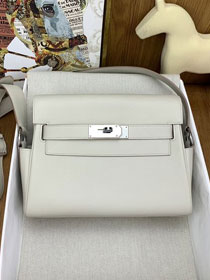 Hermes original evercolor leather kelly messenger bag KM0025 white