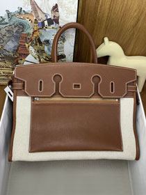 Hermes original togo leather inside out birkin bag BK0350 brown