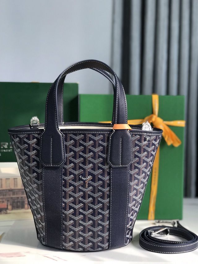 Goyard original canvas belharra small tote bag GY0115-2 navy blue