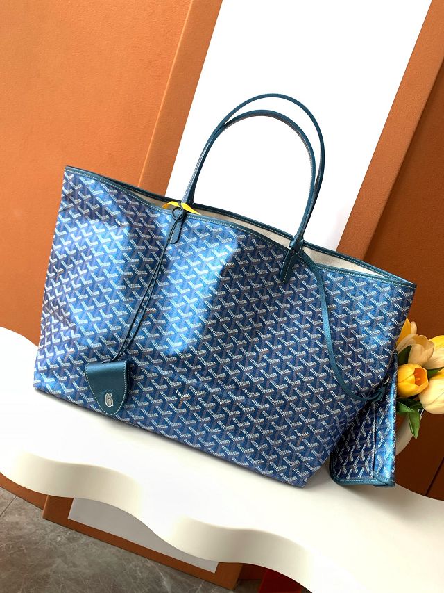 Goyard original canvas saint louis GM bag GY0083 pearly blue