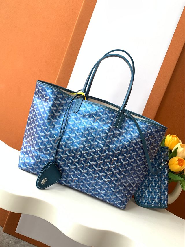 Goyard original canvas saint louis PM bag GY0082 pearly blue