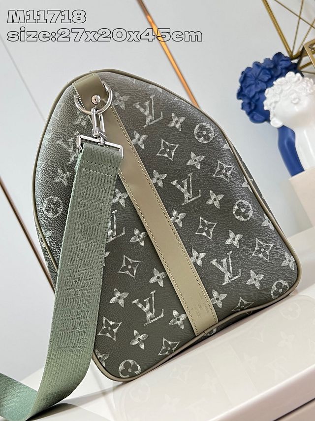 Louis vuitton original monogram canvas keepall 45 M11718 green