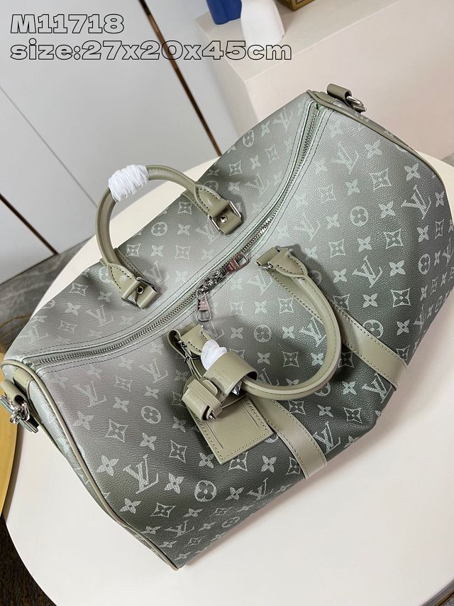 Louis vuitton original monogram canvas keepall 45 M11718 green