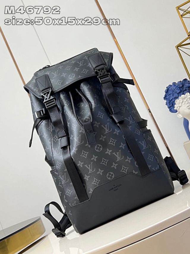 Louis vuitton original monogram eclipse getaway backpack M46792 black