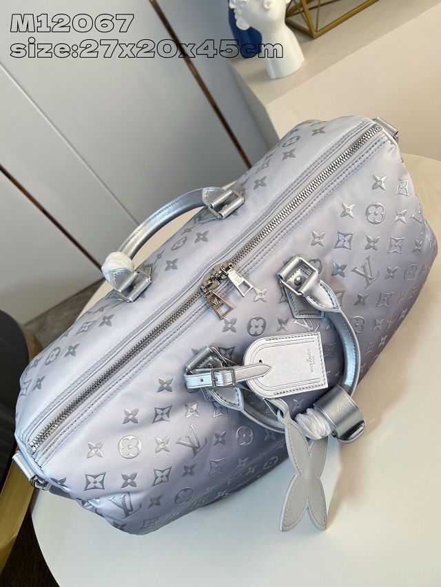 Louis vuitton original monogram nylon keepall 45 M12067 gradient silver