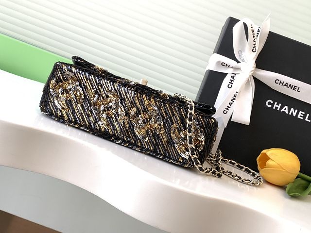 CC original sequins flap bag AS4561 black