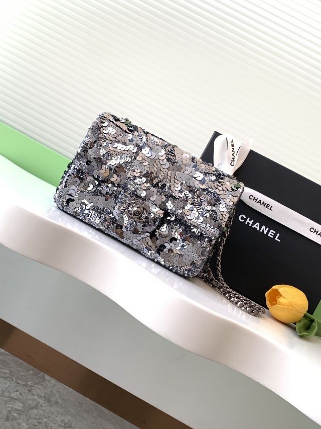 CC original sequins flap bag AS4561 brozen