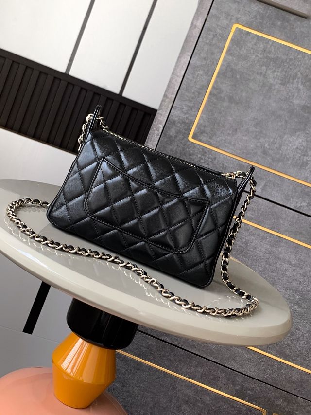 CC original lambskin clutch with chain AP4348 black