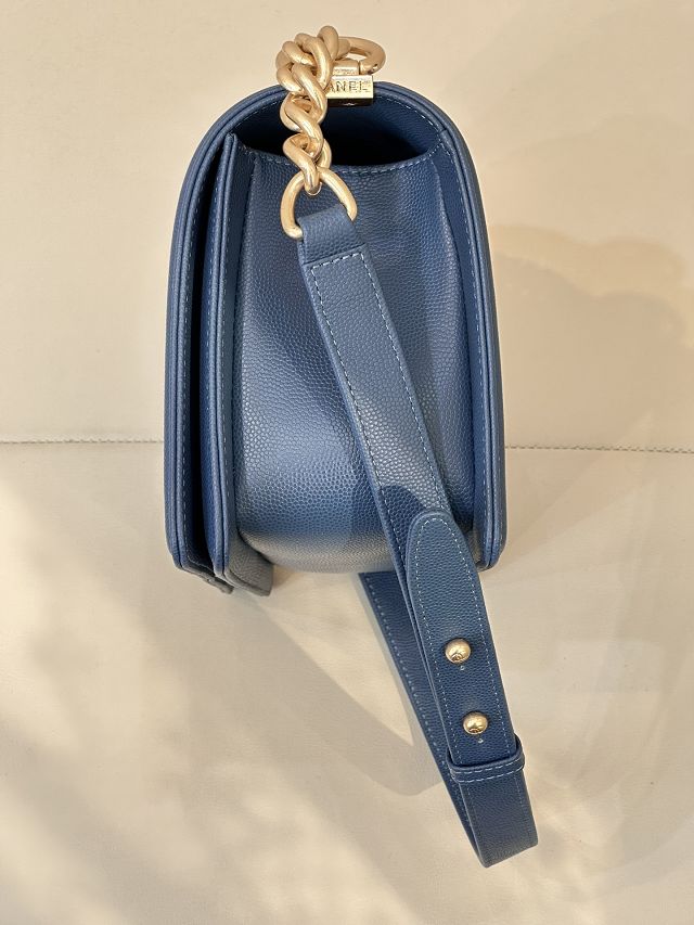 CC original grained calfskin medium boy handbag A67086 dark blue