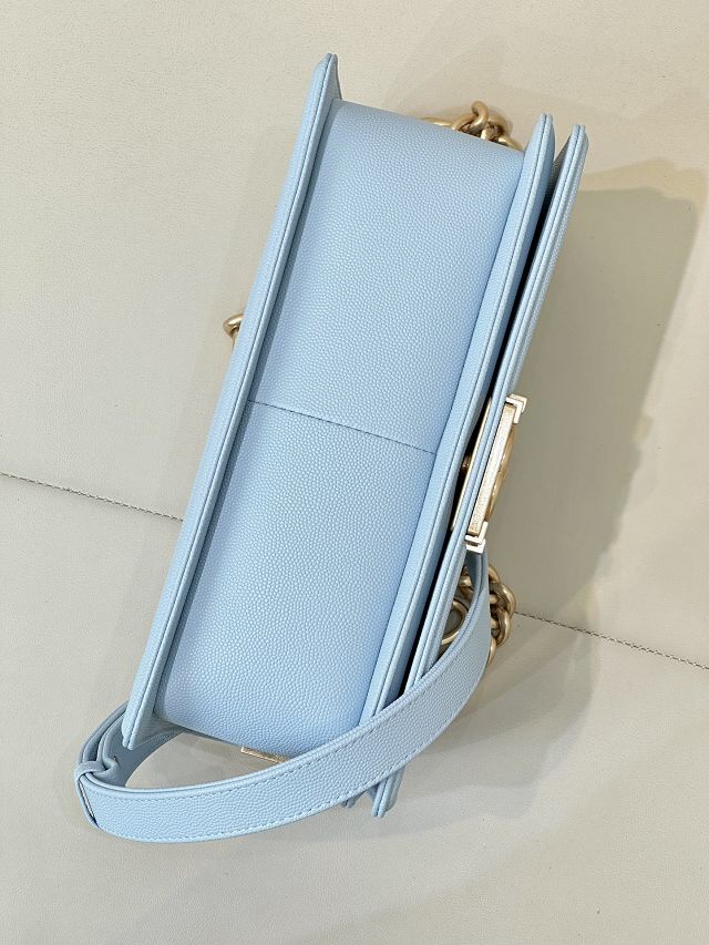 CC original grained calfskin medium boy handbag A67086 sky blue