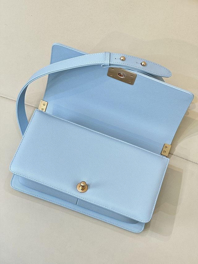 CC original grained calfskin medium boy handbag A67086 sky blue