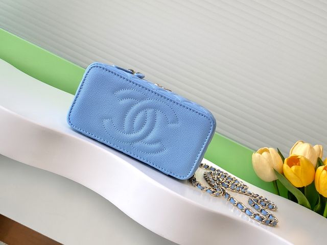 CC original grained calfskin vanity case AP4404 blue