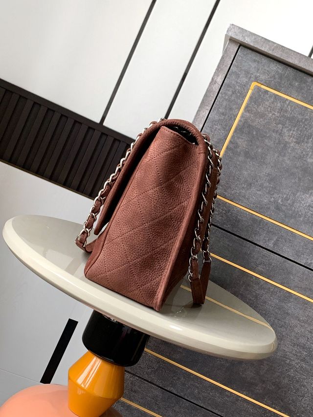 CC original suede calfskin large flap bag A99216 coffee