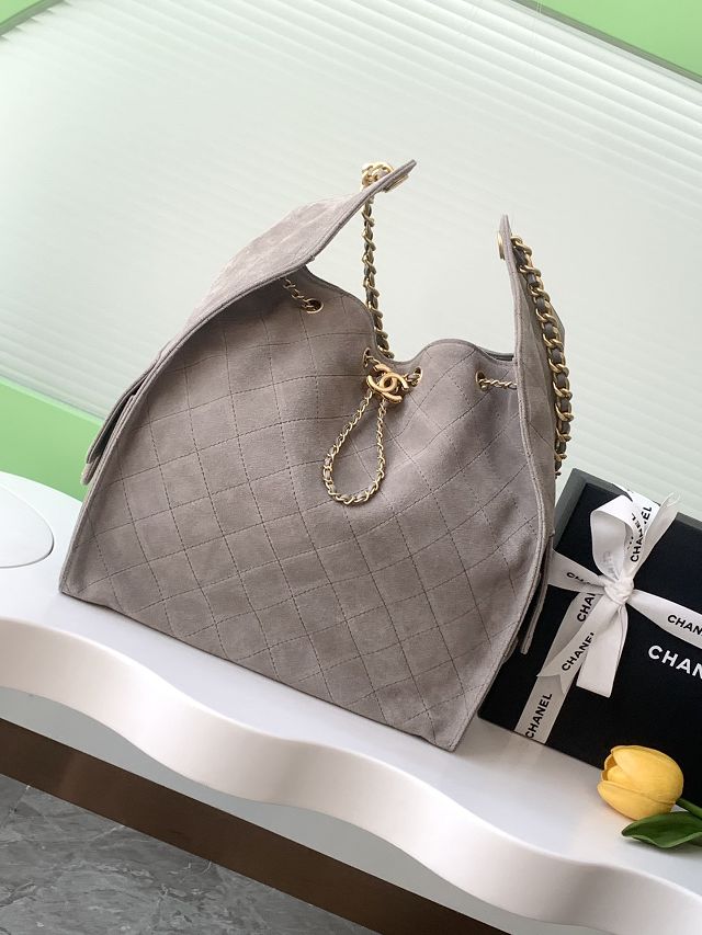 CC original suede calfskin large hobo bag AS5311 grey