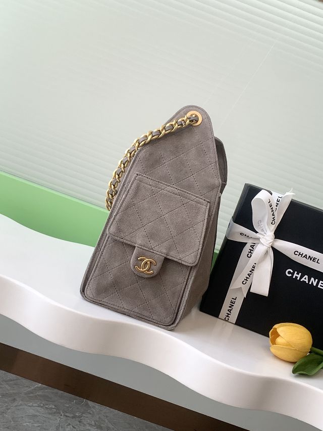 CC original suede calfskin small hobo bag AS5293 grey