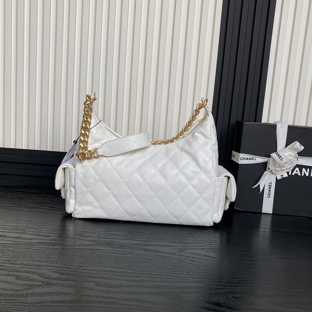 CC original lambskin maxi hobo bag AS5302 white