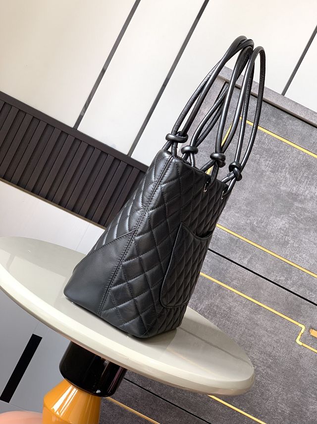 CC original lambskin shopping tote bag AS6336 allblack