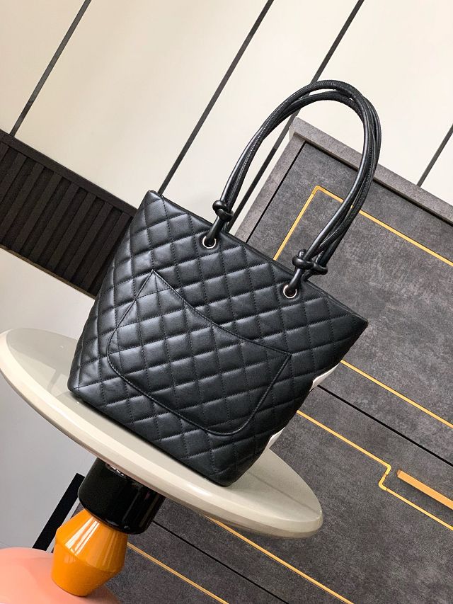 CC original lambskin shopping tote bag AS6336 black