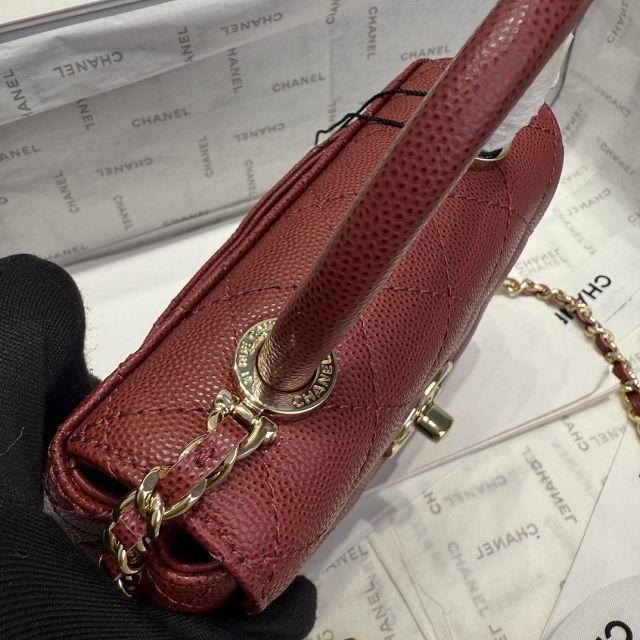 CC original calfskin nano coco handle bag AS4244 red