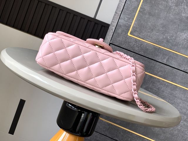 CC original lambskin mini top handle flap bag AS5243 pink