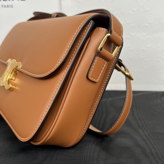 Celine original calfskin medium triomphe bag 187363 tan