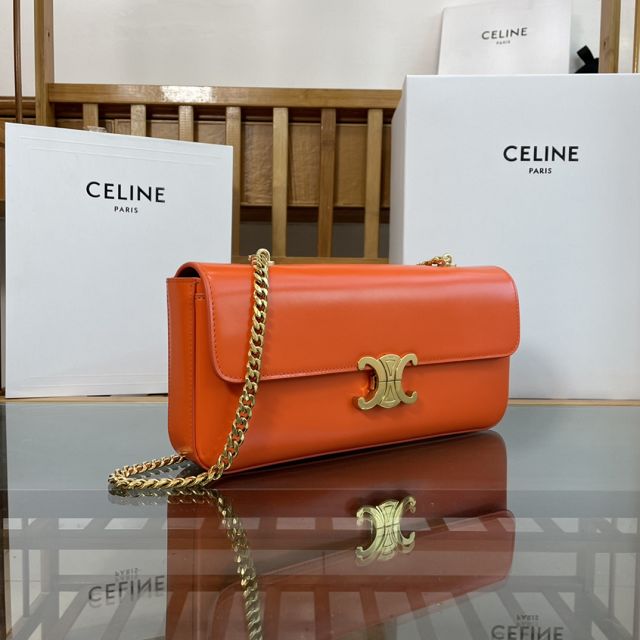 Celine original calfskin east west triomphe bag 197413 orange