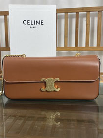 Celine original calfskin east west triomphe bag 197413 tan