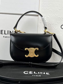 Celine original calfskin mini besace bag 10L063 black