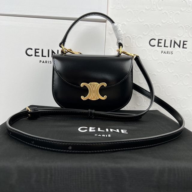 Celine original calfskin mini besace bag 10L063 black