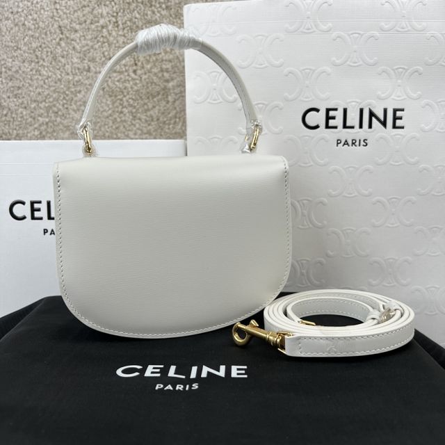 Celine original calfskin mini besace bag 10L063 white